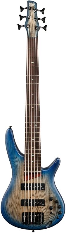 Ibanez SR606E Electric Bass, 6-String, Cosmic Blue Starburst Flat, Blemished, Full Straight Front