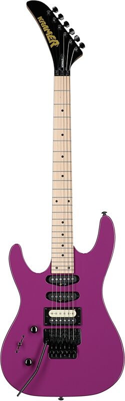 Kramer Striker HSS Electric Guitar, Maple Fingerboard (Left-Handed), Majestic Purple, Full Straight Front