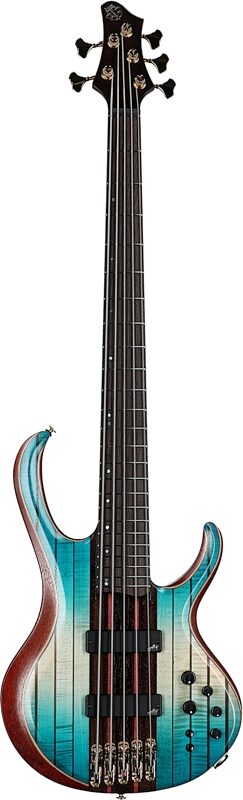 Ibanez Premium BTB1935 Bass Guitar (with Gig Bag), Caribbean Isle Lo-Gloss, Full Straight Front