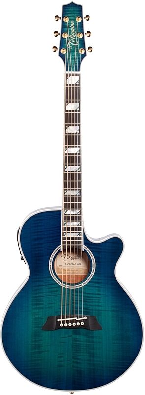 Takamine TSP178AC Thinline Acoustic-Electric Guitar (with Gig Bag), Blue Burst, Full Straight Front