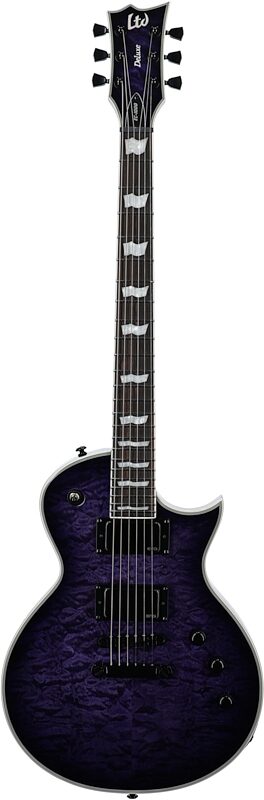 ESP LTD EC-1000-QM Electric Guitar, See-Thru Purple Sunburst, Full Straight Front