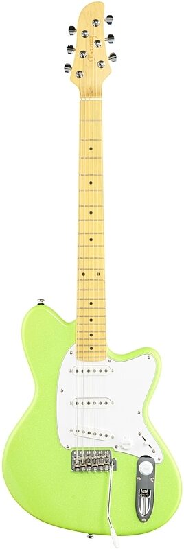 Ibanez Yvette Young YY10 Electric Guitar, Slime Green Sparkle, Full Straight Front