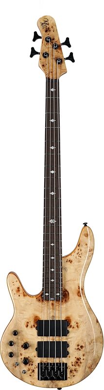 Michael Kelly Pinnacle 4 Electric Bass, Left-Handed, Natural Burl, Full Straight Front