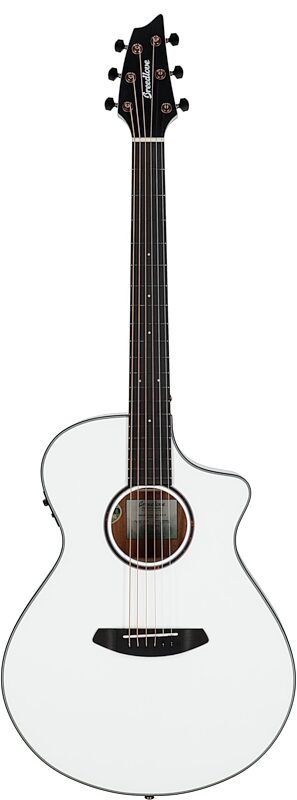 Breedlove Limited Edition Discovery Concert CE Acoustic-Electric Guitar, Satin White, Full Straight Front