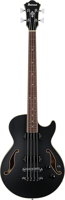 Ibanez AGB200 Artcore Semi-Hollow Electric Bass, Black Flat, Full Straight Front
