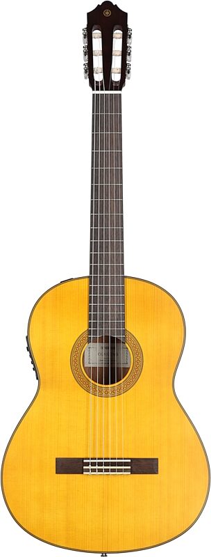Yamaha CGX122MS Spruce Top Classical Acoustic-Electric Guitar, Natural, Full Straight Front