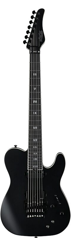 Schecter PT-7 FR-S SLS Elite Evil Twin Electric Guitar, 7-String, Satin Black, Full Straight Front