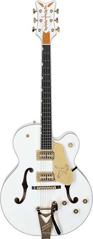 Gretsch Pro Series Falcon Electric Guitar (with Case), White, Full Straight Front
