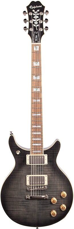 Epiphone DC PRO Double Cutaway Electric Guitar, Midnight Ebony, Full Straight Front