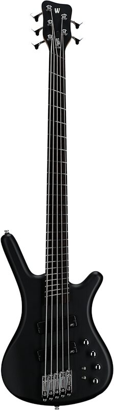 Warwick RockBass Corvette 5 MS Electric Bass (with Gig Bag), Black Satin, Full Straight Front