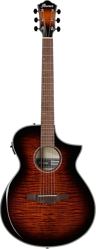 Ibanez AEWC400 Acoustic-Electric Guitar, Amber Sunburst High-Gloss, Full Straight Front