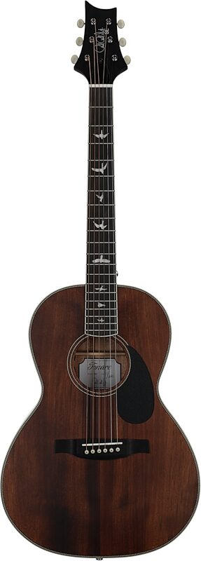 PRS Paul Reed Smith SE P20E Parlor Acoustic-Electric Guitar (with Gig Bag), Vintage Mahogany, Full Straight Front