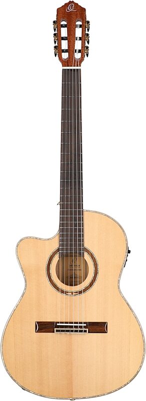 Ortega RCE138T4L Classical Acoustic-Electric Guitar, Left-Handed (with Gig Bag), New, Full Straight Front