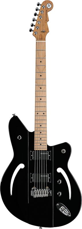 Reverend Airsonic W Electric Guitar, Midnight Black, Full Straight Front