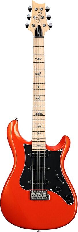 PRS Paul Reed Smith SE NF3 Electric Guitar, with Maple Fingerboard (with Gig Bag), Metallic Orange, Full Straight Front