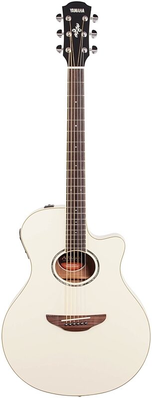 Yamaha APX-600 Acoustic-Electric Guitar, Vintage White, Full Straight Front