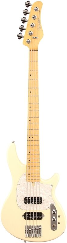 Schecter CV5 Bass Guitar, 5-String, Ivory, Full Straight Front
