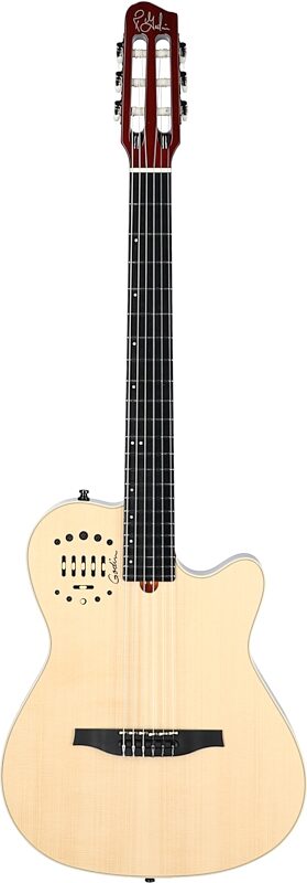 Godin Multiac Nylon Deluxe Acoustic-Electric Guitar (with Gig Bag), Natural, Full Straight Front