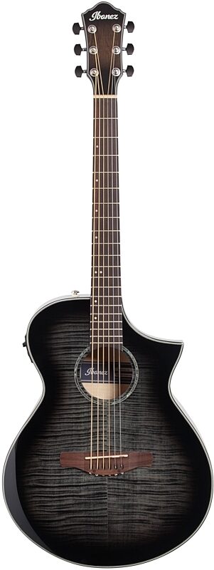 Ibanez AEWC400 Acoustic-Electric Guitar, Transparent Black Sunburst, Blemished, Full Straight Front