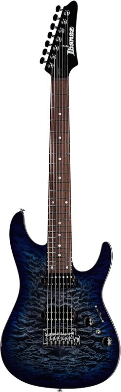Ibanez AZ427P2QM Premium Electric Guitar (with Gig Bag), Twilight Blue Burst, Full Straight Front