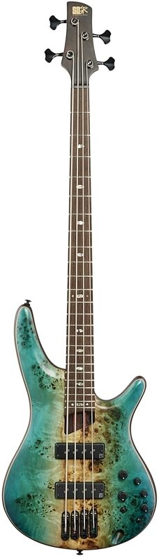 Ibanez Premium SR1600B Bass Guitar (with Gig Bag), Caribbean Shoreline, with Bag, Scratch and Dent, Full Straight Front