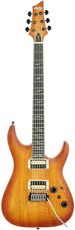 Schecter C-1 Exotic Electric Guitar, Spalted Maple, Full Straight Front