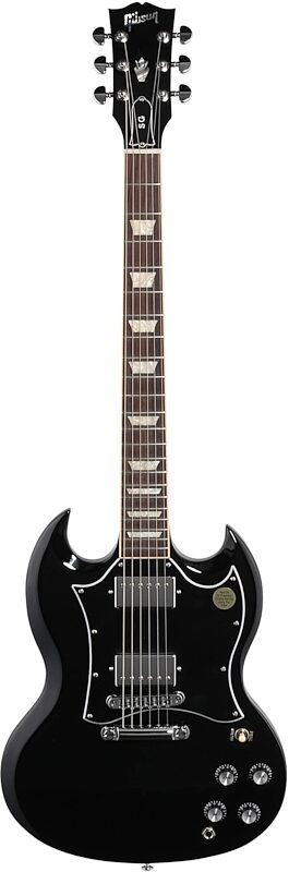 Gibson SG Standard Electric Guitar (with Soft Case), Ebony, Full Straight Front