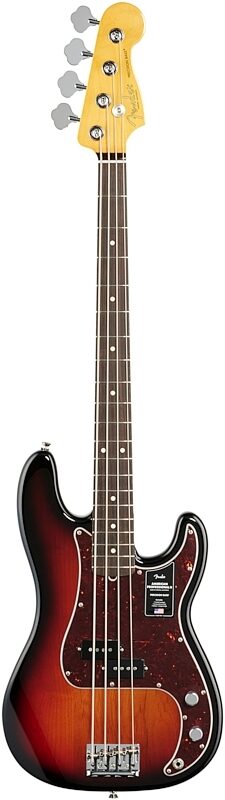 Fender American Pro II Precision Electric Bass, Rosewood Fingerboard (with Case), 3-Color Sunburst, Full Straight Front