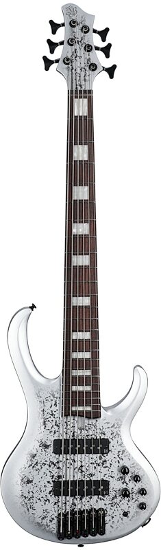 Ibanez BTB 25th Anniversary Bass Guitar, 6-String, Silver Blizzard, Full Straight Front
