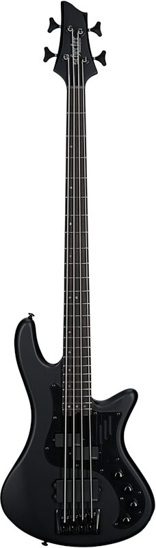 Schecter Stiletto Stealth-4 Pro EX Electric Bass, Satin Black, Full Straight Front