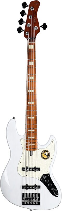 Sire Marcus Miller V8 Electric Bass, 5-String (with Gig Bag), White Blonde, Full Straight Front