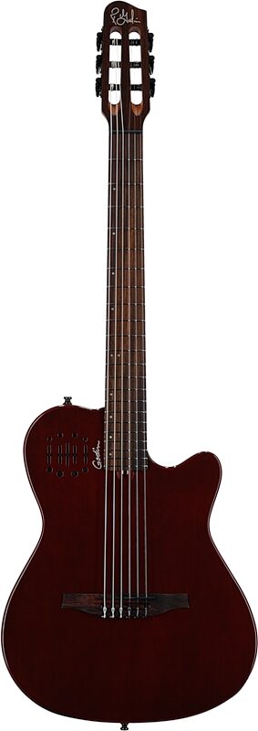 Godin Multiac Mundial Classical Acoustic-Electric Guitar (with Gig Bag), Aztek Red, Full Straight Front