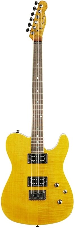 Fender Custom Telecaster FMT HH Electric Guitar, with Laurel Fingerboard, Amber, Full Straight Front