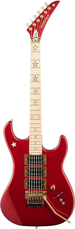 Kramer Jersey Star Electric Guitar, with Gold Floyd Rose, Candy Apple Red, Full Straight Front