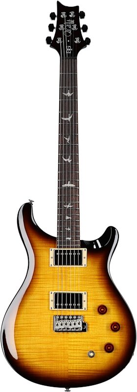 PRS Paul Reed Smith SE DGT Birds McCarty Electric Guitar (with Gig Bag), Tobacco Sunburst, Full Straight Front
