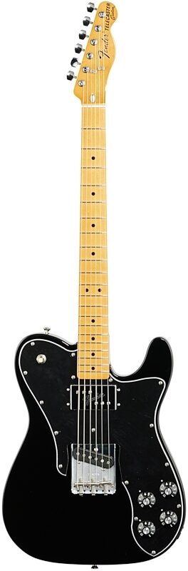 Fender Vintera '70s Telecaster Custom Electric Guitar, Maple Fingerboard (with Gig Bag), Black, Full Straight Front