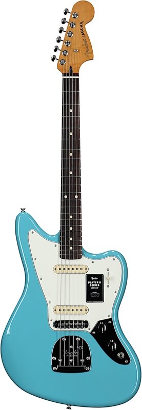 Fender Player II Jaguar Electric Guitar, with Rosewood Fingerboard, Aquatone Blue, Full Straight Front