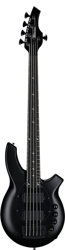 Ernie Ball Music Man Bongo 5HH Electric Bass, 5-String (with Case), Stealth Black, Full Straight Front