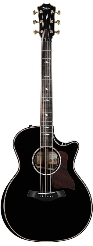 Taylor 814ce Grand Auditorium Cutaway Acoustic-Electric Guitar (with Case), Blacktop, with Deluxe Hardshell Case, Full Straight Front