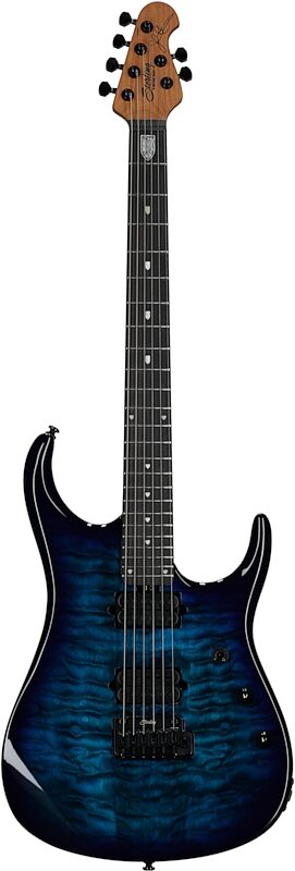 Sterling by Music Man John Petrucci JP150D QM Electric Guitar (with Gig Bag), Cerulean Blue, Full Straight Front