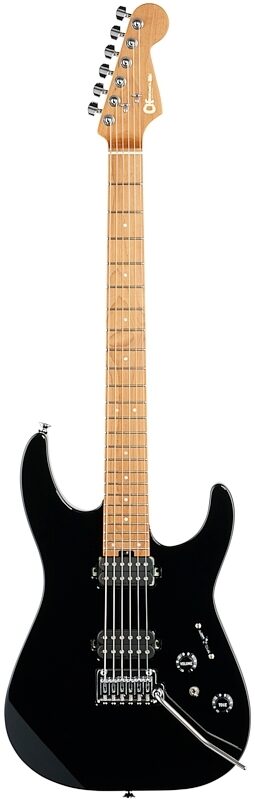 Charvel Pro-Mod DK24 HH 2PT CM Electric Guitar, with Maple Fingerboard, Black, Full Straight Front