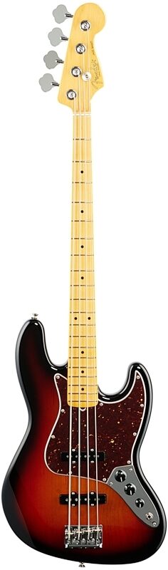 Fender American Pro II Jazz Electric Bass, Maple Fingerboard (with Case), 3-Color Sunburst, USED, Blemished, Full Straight Front