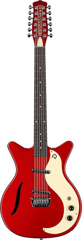 Danelectro 59 Vintage 12-String Electric Guitar, Red Metallic, Full Straight Front