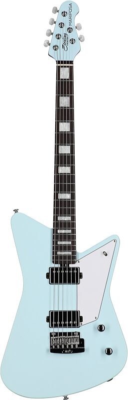 Sterling by Music Man Mariposa Electric Guitar, Daphne Blue, Full Straight Front