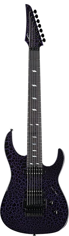 Legator Ninja 7 Floyd Rose Electric Guitar, 7-String, Purple Crackle, Full Straight Front