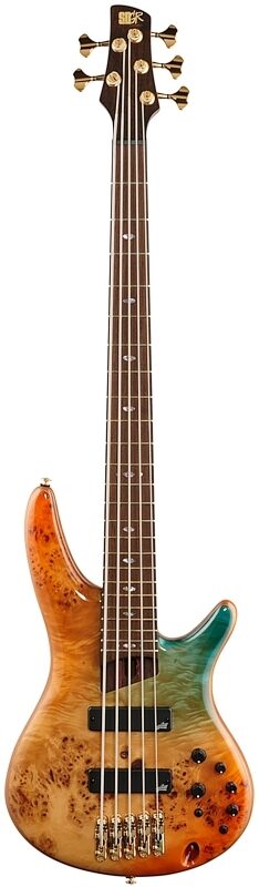 Ibanez Premium SR1605DW Electric Bass, 5-String (with Gig Bag), Autumn Sunset Sky, Full Straight Front