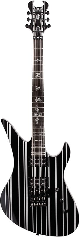 Schecter Synyster Gates Standard Electric Guitar, Black Silver Stripes, Full Straight Front