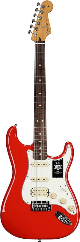 Fender Player II Stratocaster HSS Electric Guitar, with Rosewood Fingerboard, Coral Red, Full Straight Front