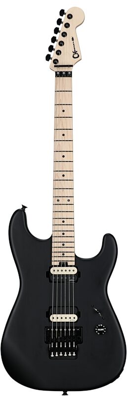 Charvel Jim Root Pro-Mod SD1 HH FR M Electric Guitar (with Gig Bag), Satin Black, Full Straight Front