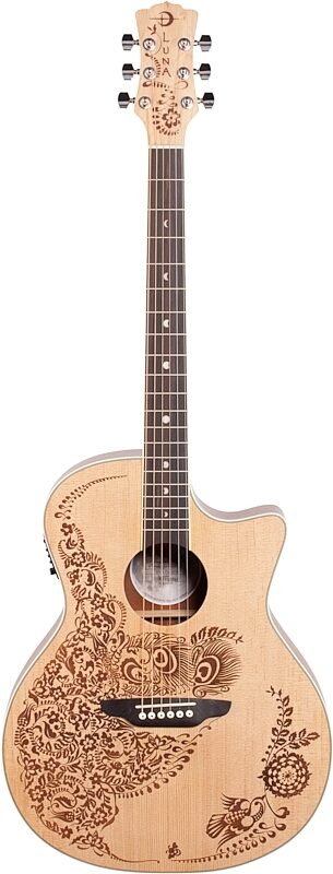 Luna Henna Oasis Acoustic-Electric Guitar, New, Full Straight Front